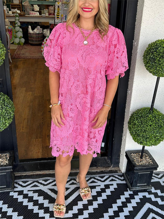 Elegant Comfy Lace Short Dress