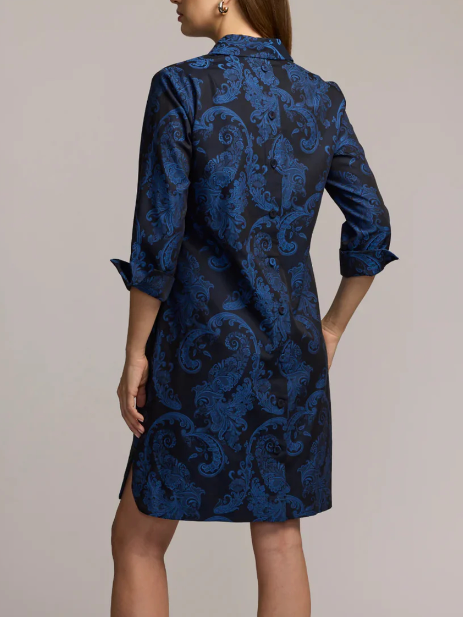 🔥Hot Sale🔥3/4 Sleeve Paisley Jacquard Dress