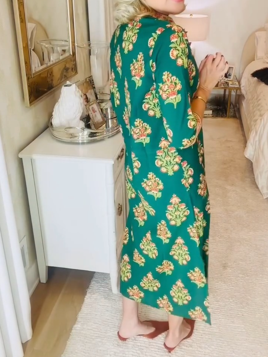 Cotton Printed Side Slit Dress