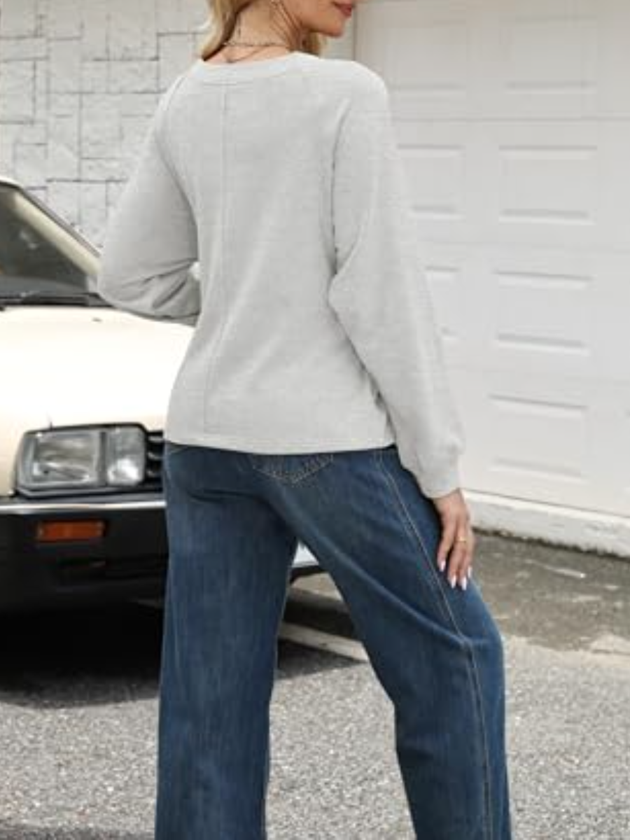 Crewneck Tie Knot Sweatshirt Pullover