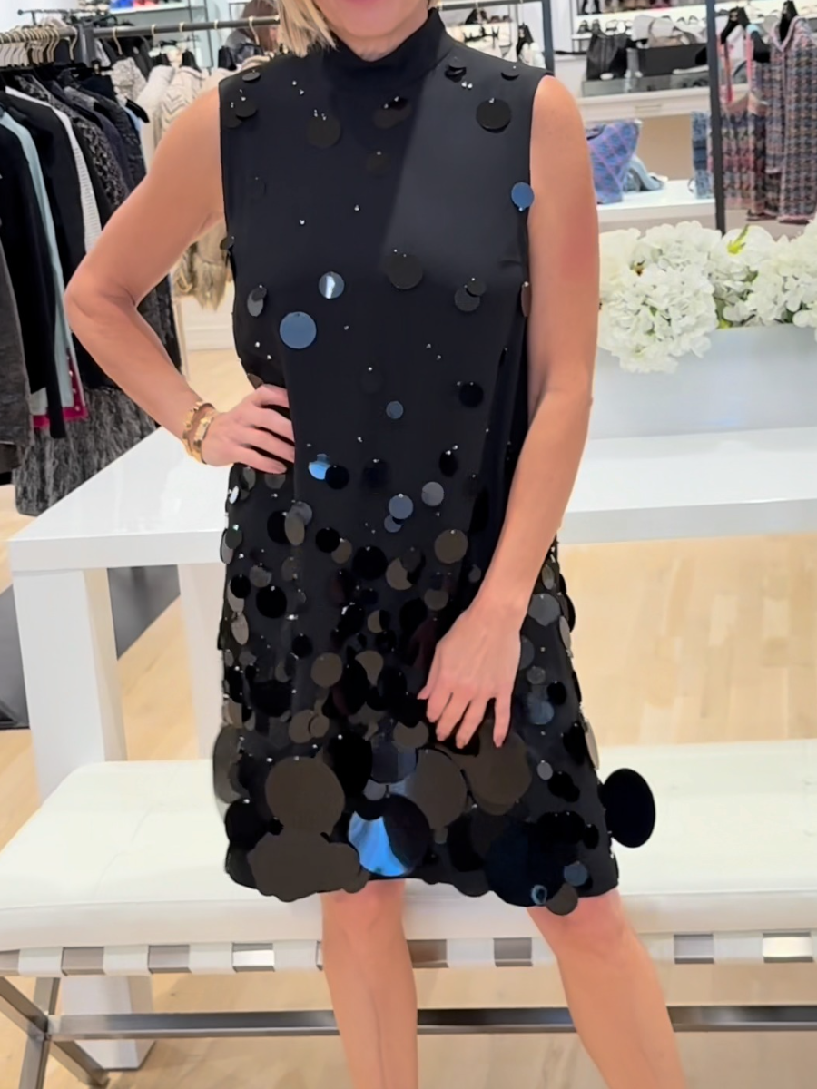 Chic Sleeveless Sequined Dress