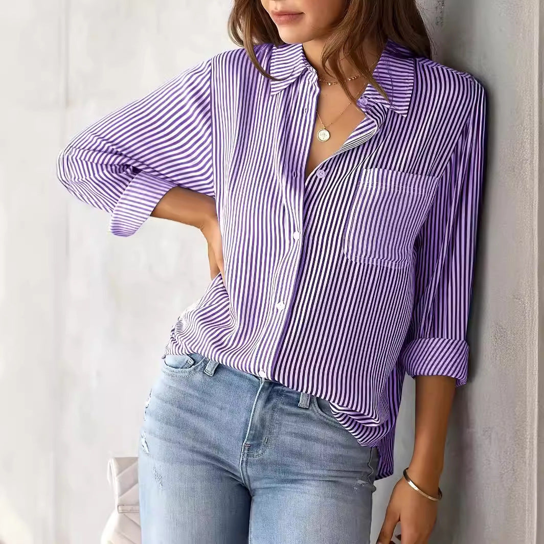 Loose casual long-sleeved shirt