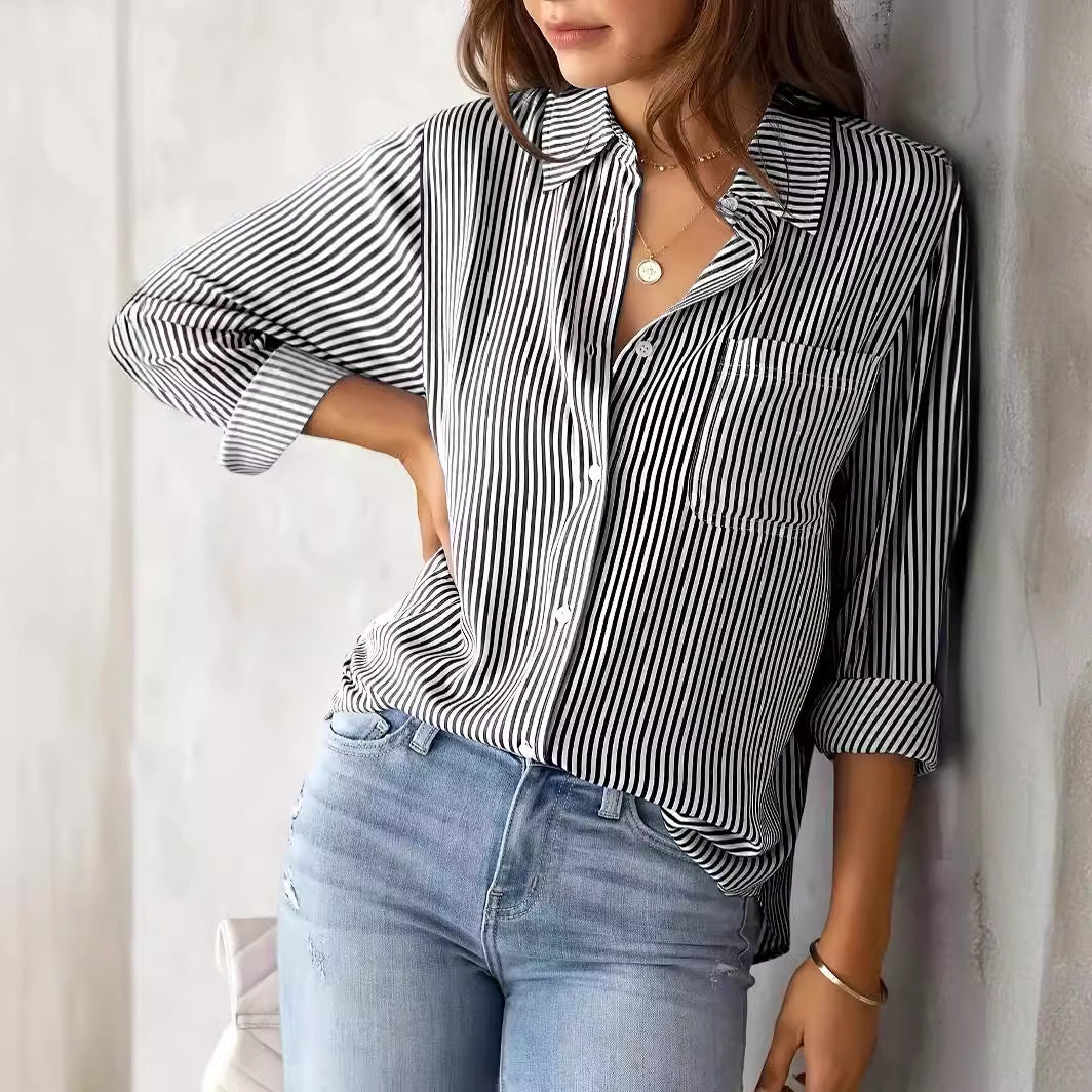 Loose casual long-sleeved shirt