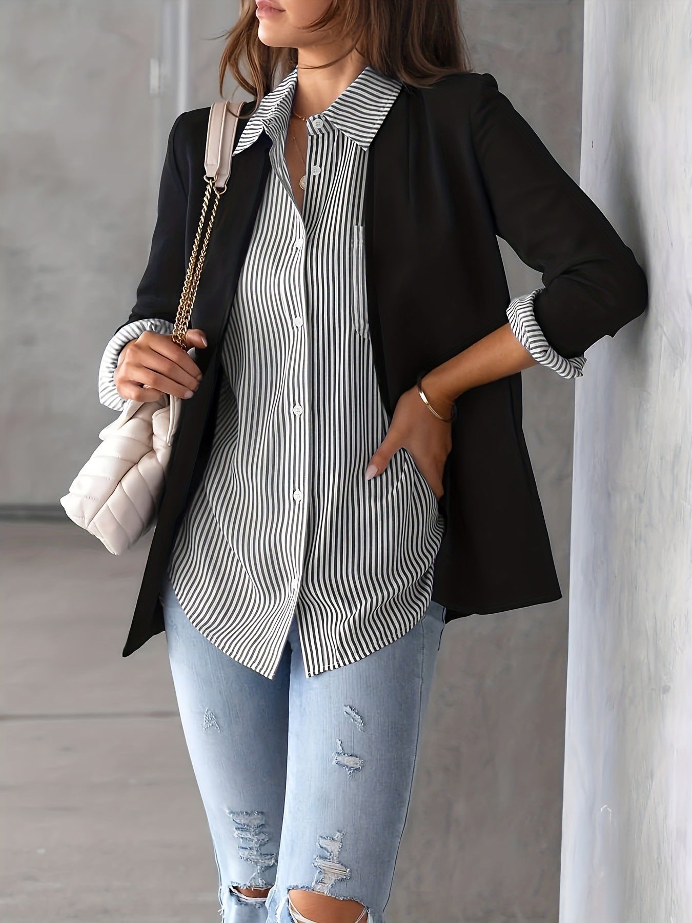 Loose casual long-sleeved shirt