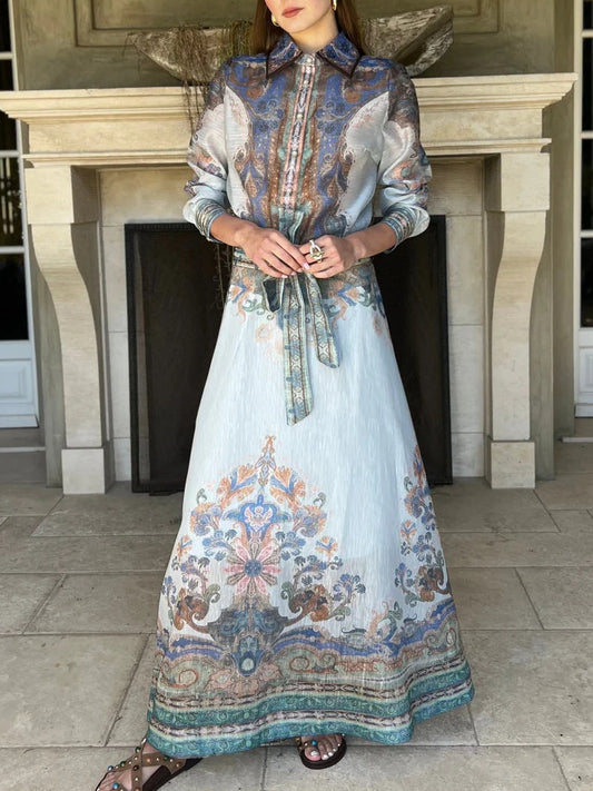 Embroidered Printed Two-piece Set