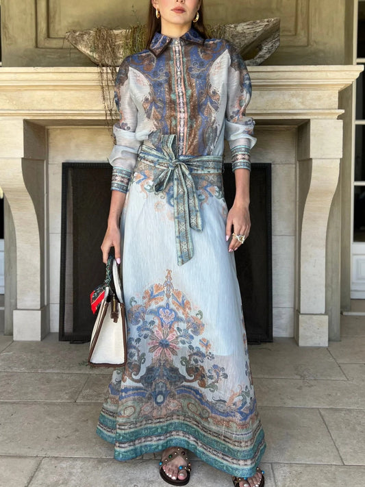 Embroidered Printed Two-piece Set