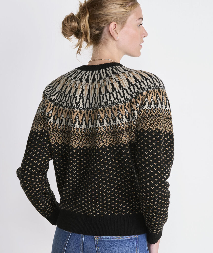 Wool Blend Fair Isle Cardigan