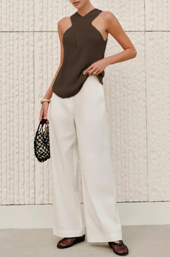 Collar Tank Knit Sleeveless Top