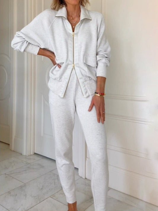 Half-turtleneck Zipper Casual Suit