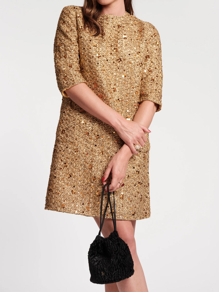 Sequined Straight-fitted Midi Dress