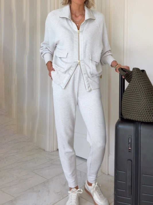 Half-turtleneck Zipper Casual Suit