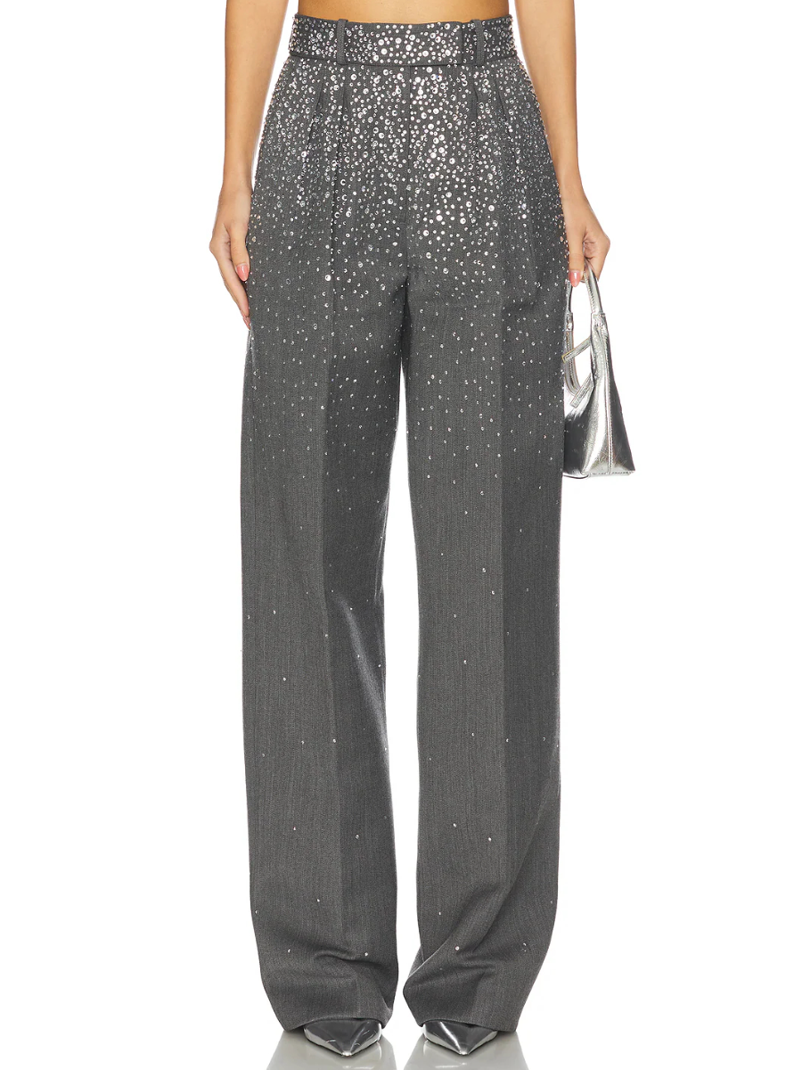 Crystal Embellished Fitted Blazer & Trousers