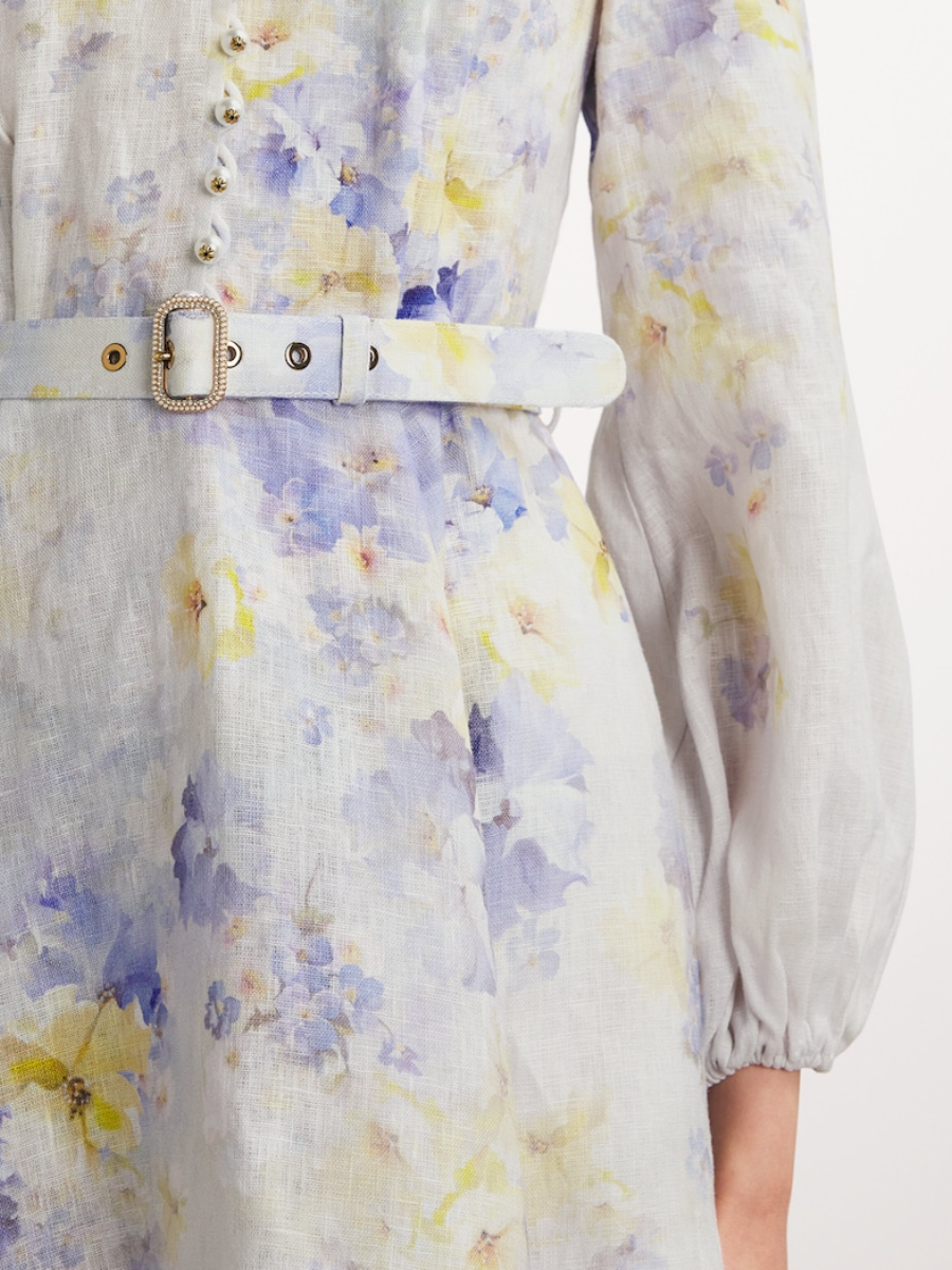 Linen Floral Crush Mini Dress