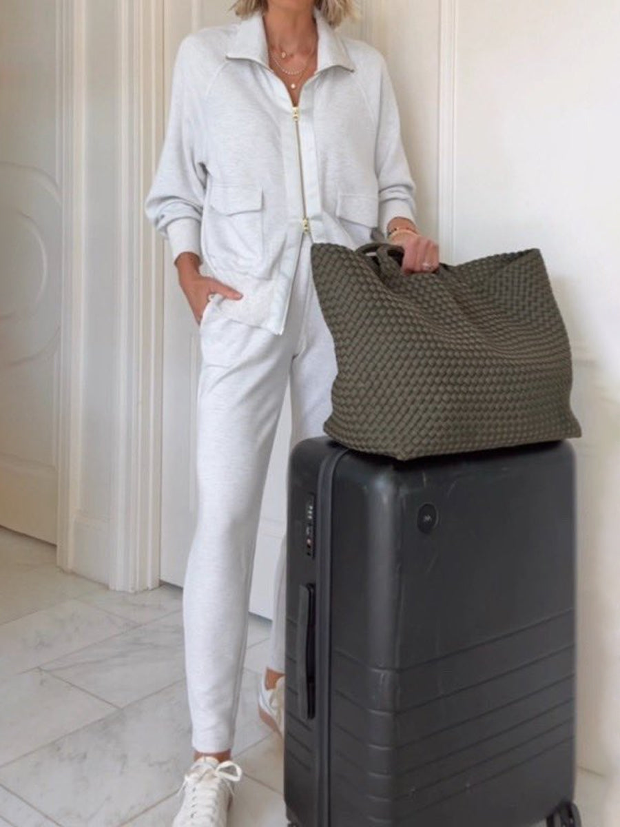 Half-turtleneck Zipper Casual Suit