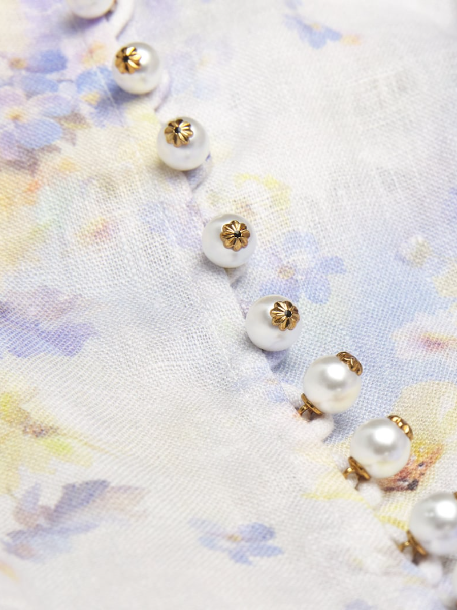 Linen Floral Crush Mini Dress