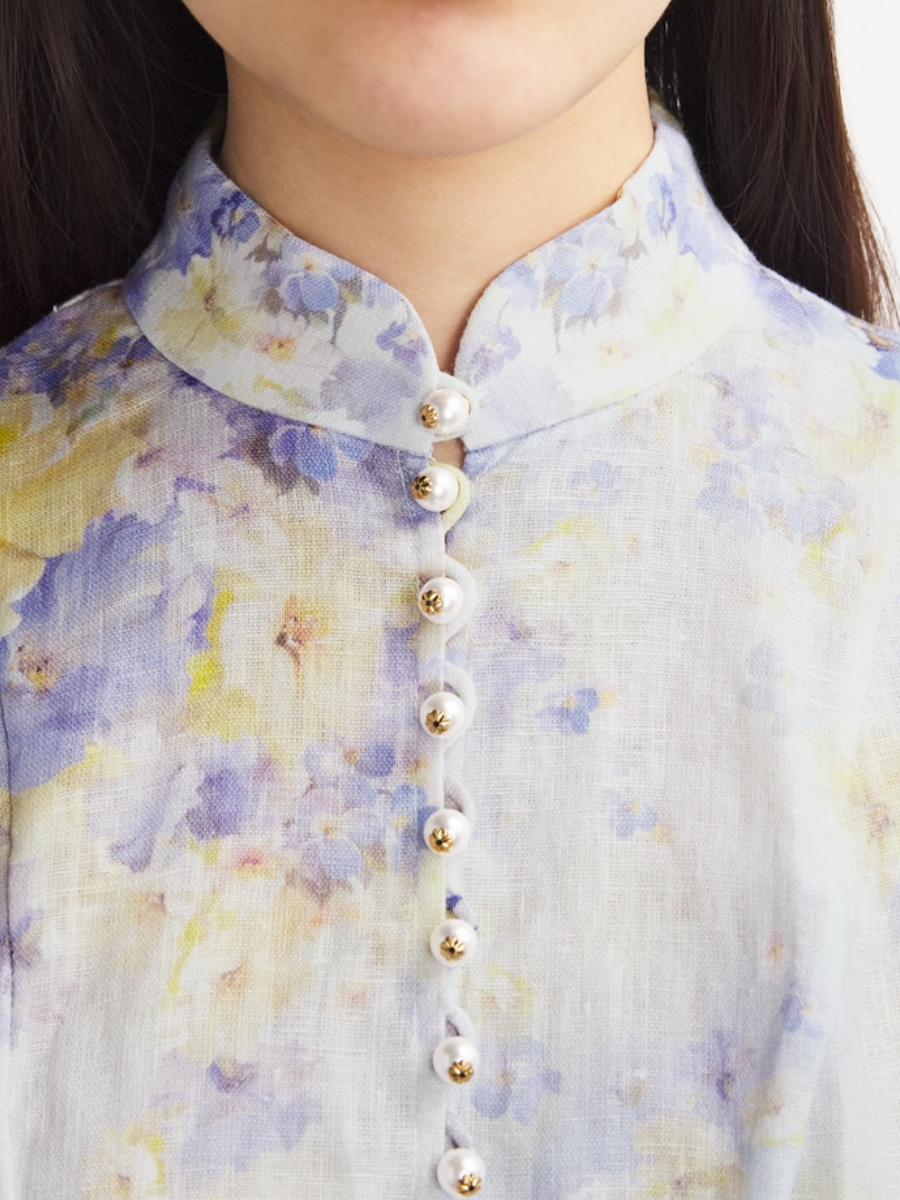 Linen Floral Crush Mini Dress