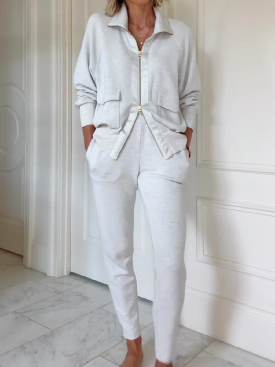 Half-turtleneck Zipper Casual Suit