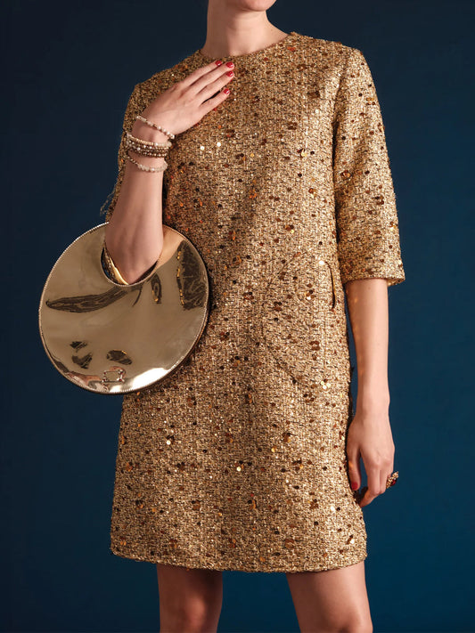 Sequined Straight-fitted Midi Dress