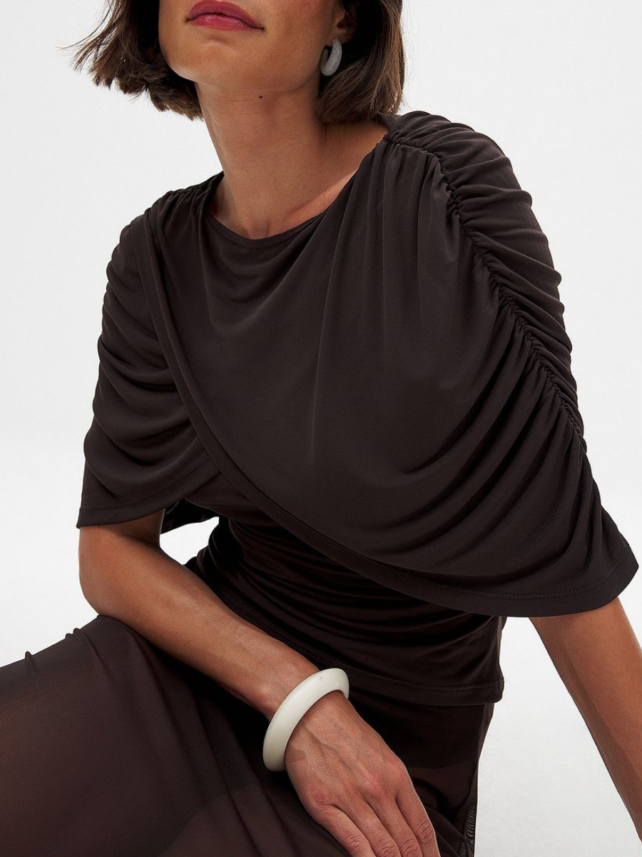 Draped Overlap Cape Top