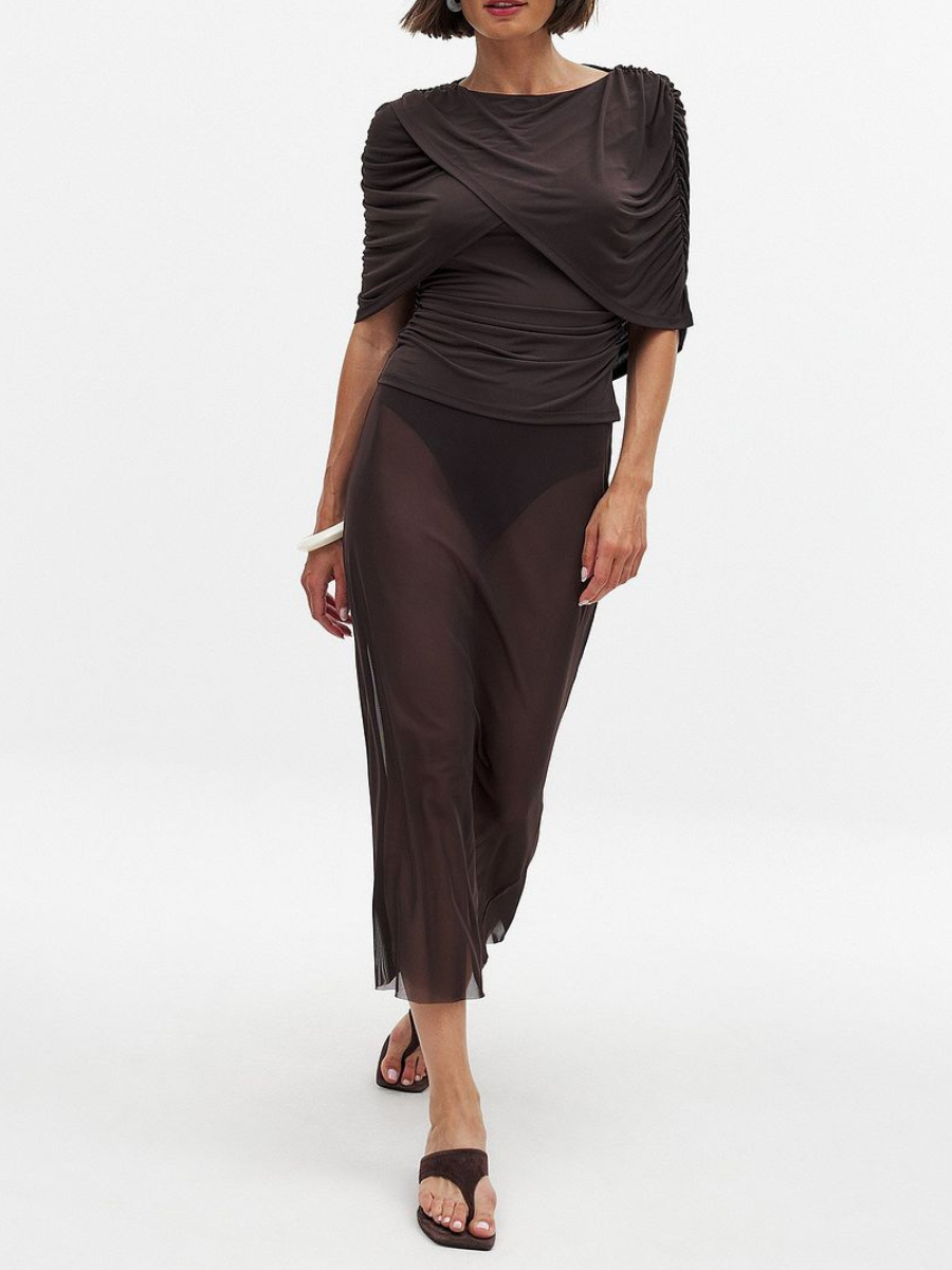 Draped Overlap Cape Top