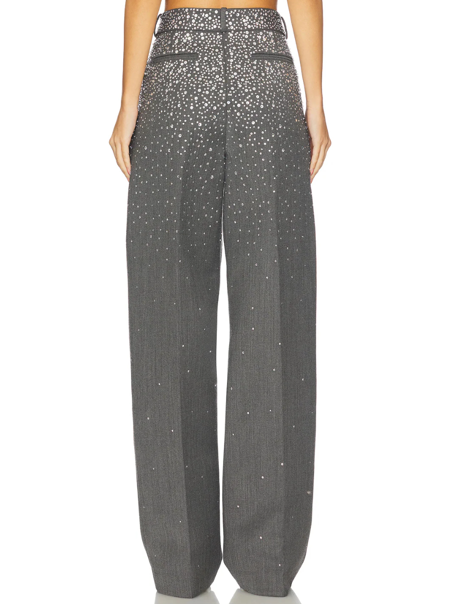Crystal Embellished Fitted Blazer & Trousers