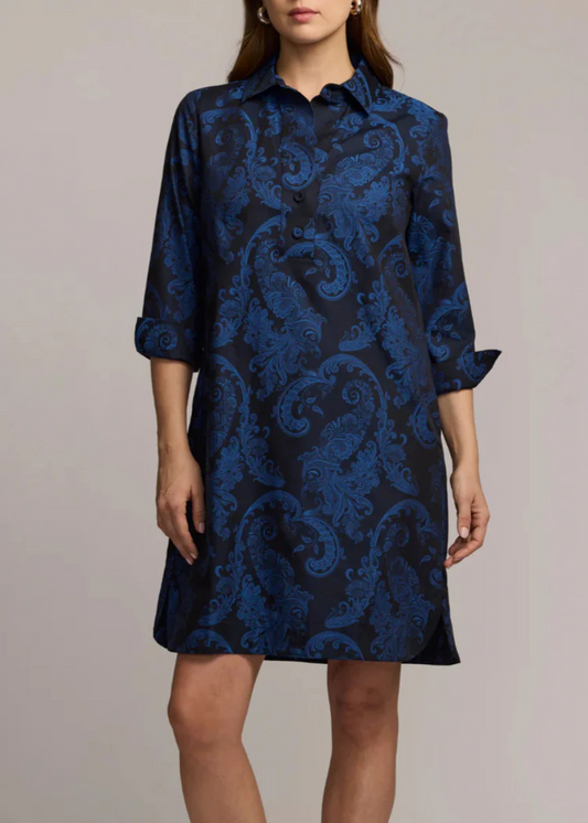 🔥Hot Sale🔥3/4 Sleeve Paisley Jacquard Dress