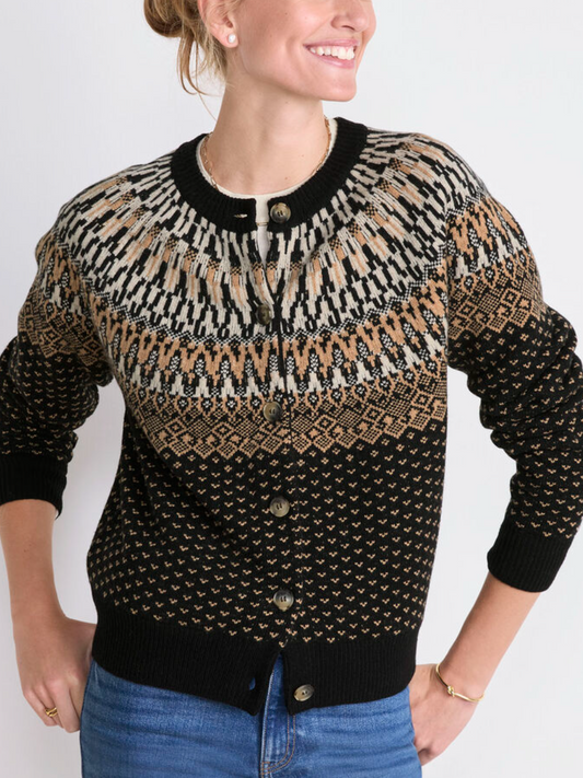Wool Blend Fair Isle Cardigan