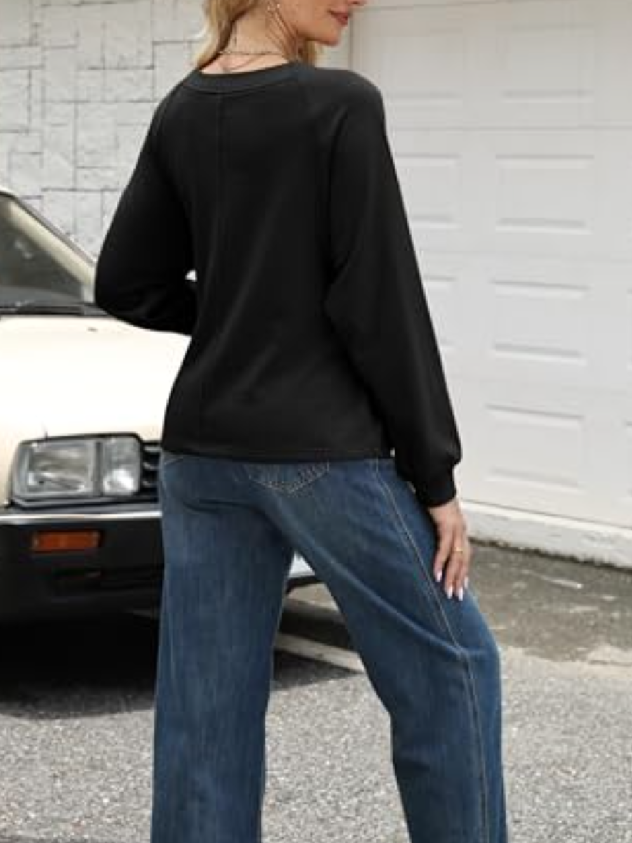 Crewneck Tie Knot Sweatshirt Pullover