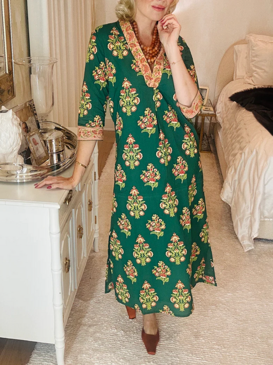 Cotton Printed Side Slit Dress